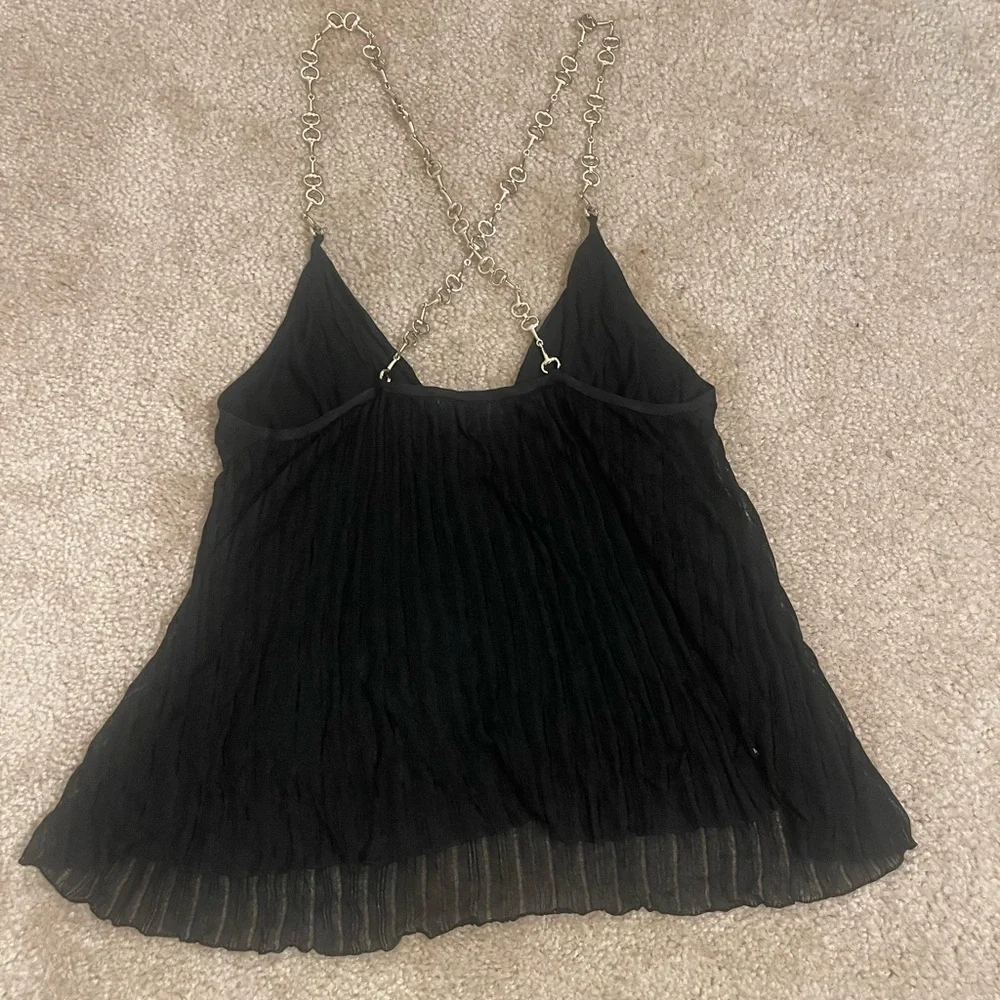 Elegant Black Gucci Pleated Women's Top - Picture 3 of 5